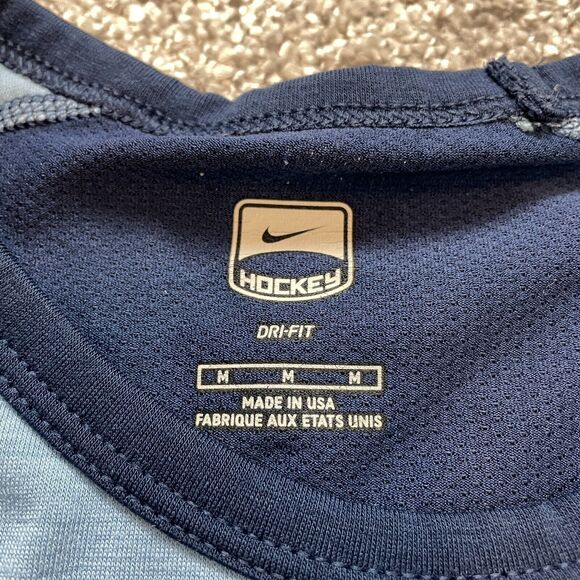 Nike Hockey Shirt Mens Medium Light blue Dri Fit 3/4 Sleeve soft Casual Adult - Picture 6 of 11